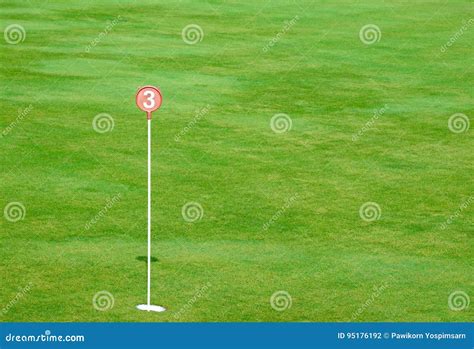 Golf Practice Putting Green Hole And Marked Stock Photo Image Of