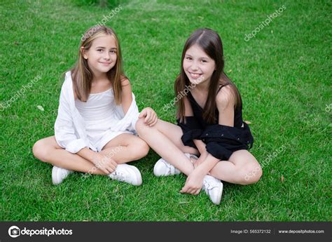 Fraternal Twins Sisters Blonde Brunette Teen Girls Fashionable Black