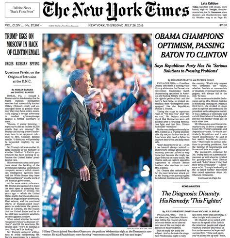 The New York Times On Twitter The Top Of The Front Page Of The New