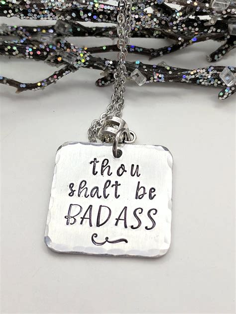 Thou Shalt Be Badass Badass Necklace Badass Woman Badass | Etsy
