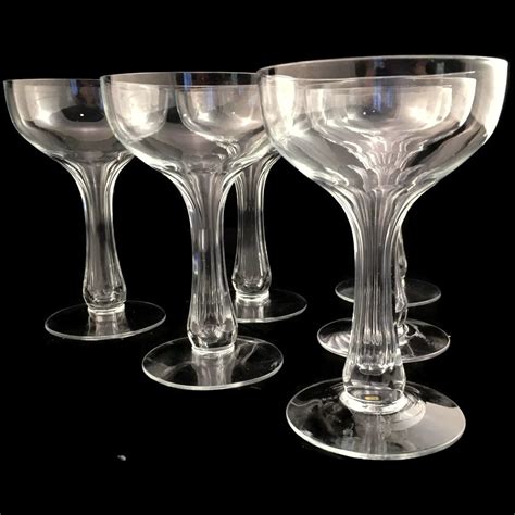 champagne coupe glasses set of six 6 hollow stem champagne coupes fluted retro
