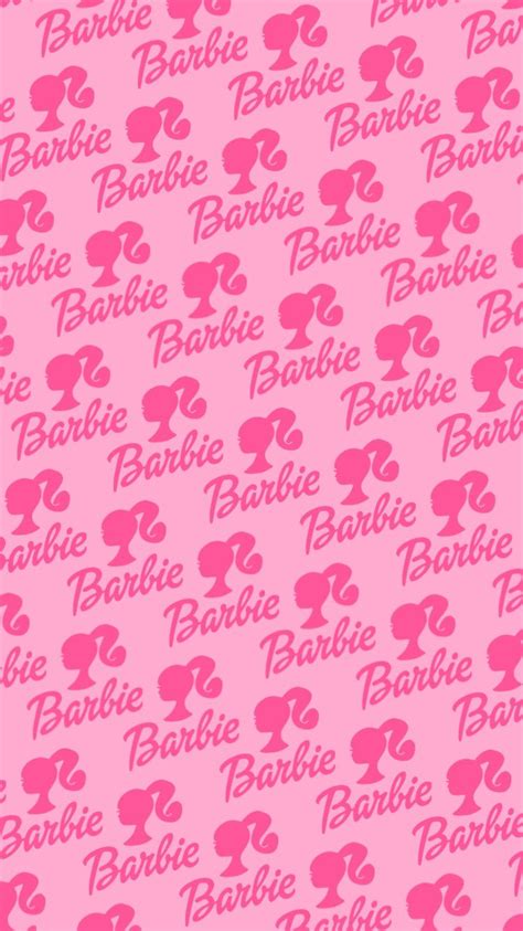 Barbie Print Pink With Ponytail Silhouette Pink Wallpaper Iphone
