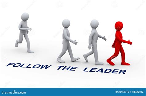 3d People Following Leader Stock Illustration Illustration Of Joining