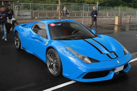 Ferrari 458 Speciale Aperta Painted In Azzurro Dino W Black And White