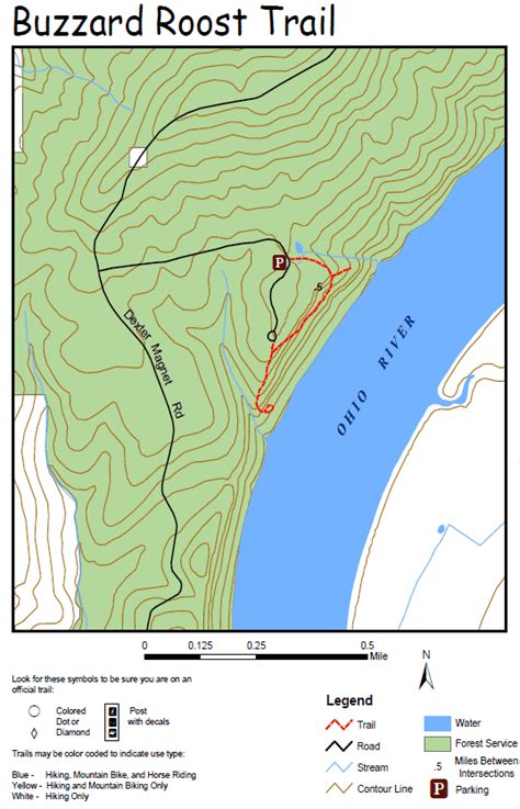 Map Of Buzzard Roost Trail In Hoosier National Forest In