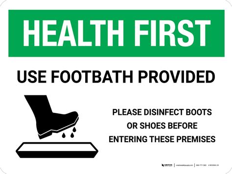 Health First Use Footbath With Icon Landscape Wall Sign 5s Today