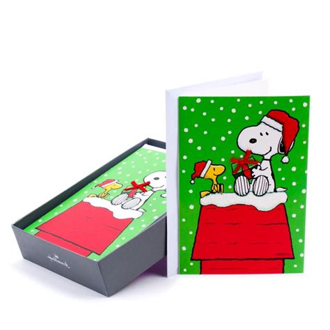 Hallmark Peanuts Christmas Boxed Cards Snoopy 16 Cards And 17