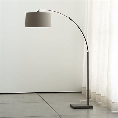 Price and stock could change after publish date. Dexter Arc Floor Lamp with Grey Shade | Crate and Barrel