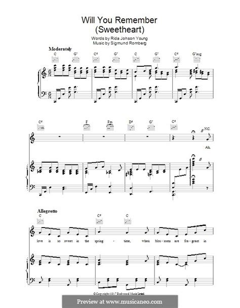 Will You Remember By S Romberg Sheet Music On Musicaneo