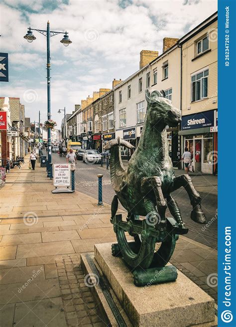 Vertical Shot Of The Horse Statue On John Street In Porthcawl Wales