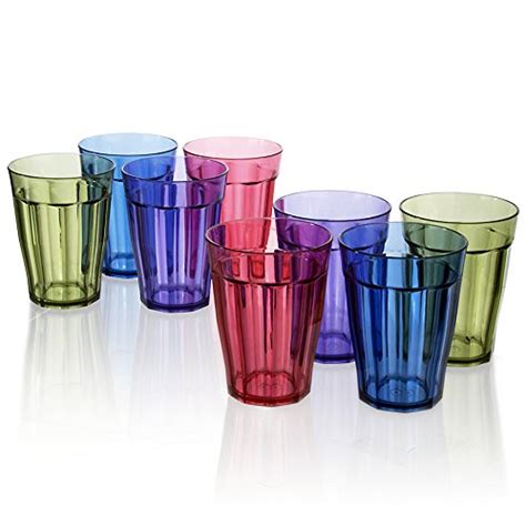 Rhapsody Premium Quality Plastic 12oz Water Tumblers Set Of 8 In 4 Assorted Colors
