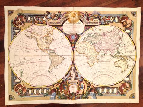 18th Century Wall Map Cartography Maps World Cartographia Vintage