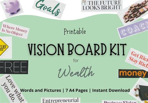 Vision Board Kit Attract Money Law Of Attraction Add To Etsy
