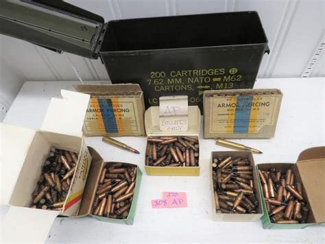 Approx 470 Military 30 Cal 308” Ap Bullets Live And Online