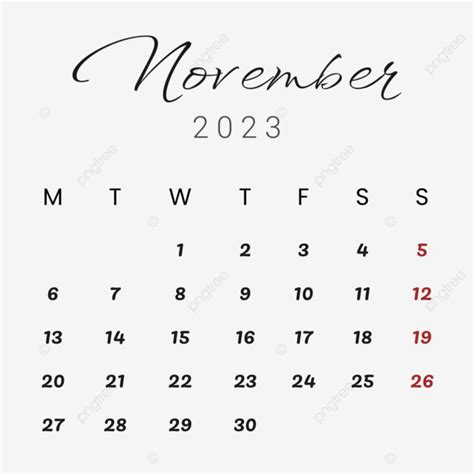 November 2023 Calendar In Organic Minimalist Style November 2023