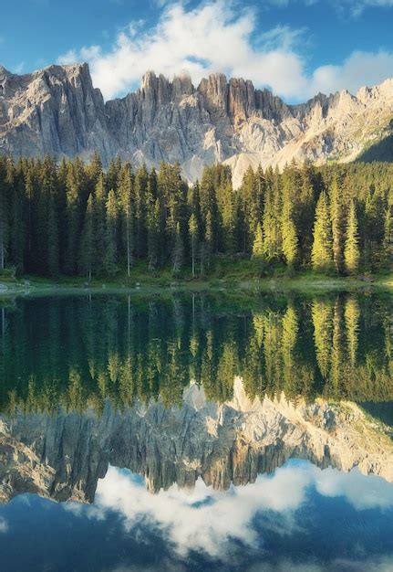 Premium Photo Lago Di Carezza Lake Dolomite Alps Italy Mountains And