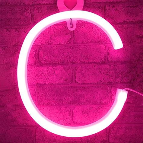 Pink Led Neon Letters Light Up Alphabet Sign Marquee Letter Decor Night