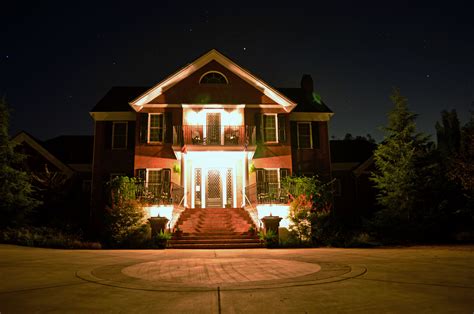 Wallpaper : home, house, property, landscape lighting, night