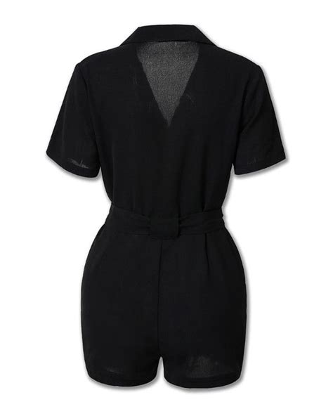 Short Sleeve Zipper Design Romper Chic Romper Trend Fashion Style