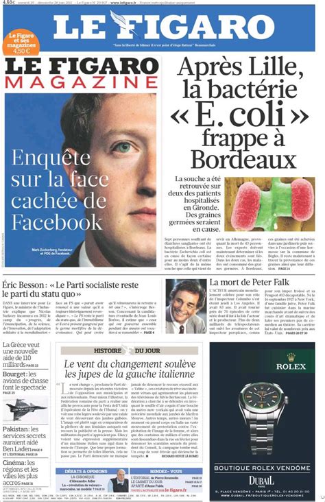 Par le figaro pour le cercle : Journal Le Figaro (France). Les Unes des journaux de ...