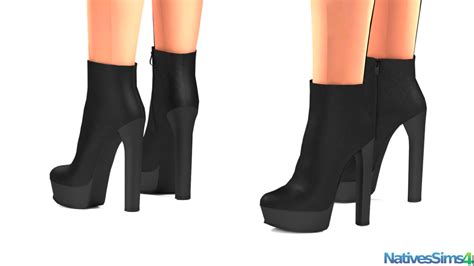 Black Ankle Boots Bottines Noires Sims Bottine Talon