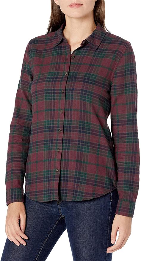 Womens Plaid Flannel Shirts Fitted Slim Fit