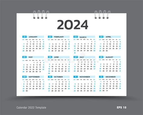διάταξη προτύπου ημερολογίου 2024 12 μήνες ετήσιο ημερολόγιο σύνολο στο