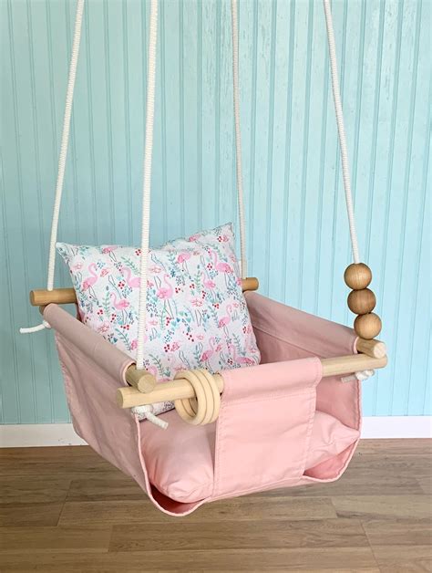 Pink Baby Swing Indoor Canvas Playroom Nursery Swing First Birthday