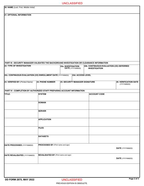 Dd Form 2875 Download Fillable Pdf Or Fill Online System Authorization