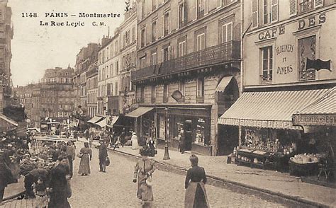 La Rue Lepic Vers 1900 Montmartre Paris Vieux Paris Rue De Paris