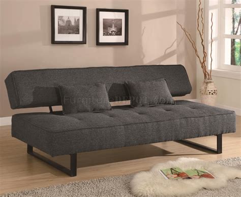 Grey Fabric Modern Convertible Sofa Bed Wmetal Legs