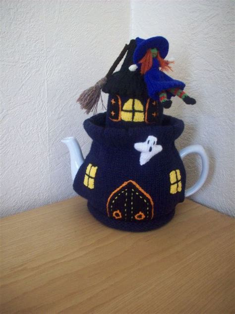 Knitted Tea Cosy Cosie Witches Castle Halloween By Rosiecosie £1599