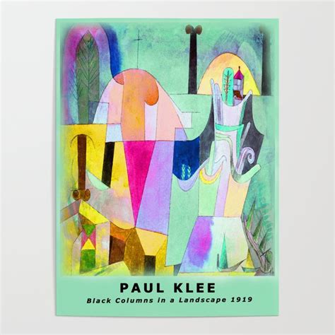 Black Columns In A Landscape Painting By Paul Klee Bauhaus Poster By