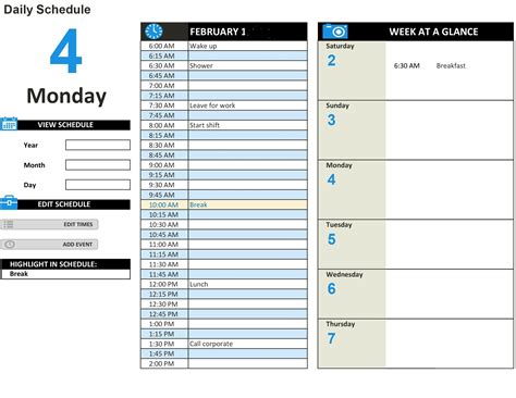 12 Hour Schedule Template Best Calendar Example