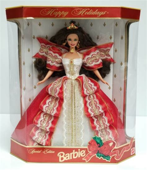 1997 Mattel Happy Holidays Special Edition Barbie Doll Brunette 17832