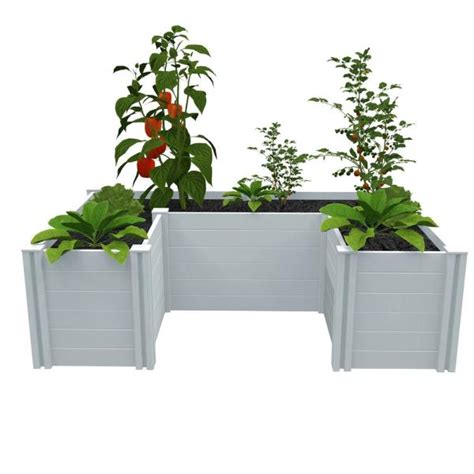 Ideal for vegetables or flowers. New England Arbors Independence 4 ft. x 6 ft. White PVC ...