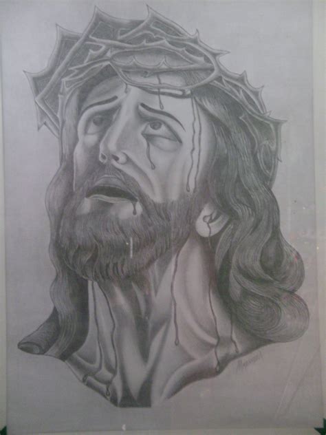 Rostro De Cristo A Lapiz Sobre Cascaron De Huevo La Cruz De Jesus Dibujo De Rostro Dibujos