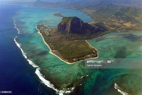 Le Morne Brabant From The Sky Mauritius Stock Photo