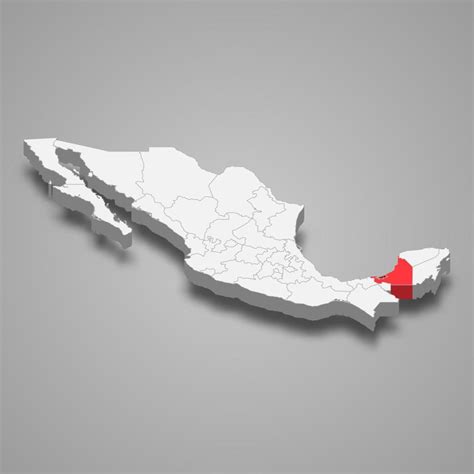 Campeche Region Location Within Mexico 3d Map 21852208 Vector Art At