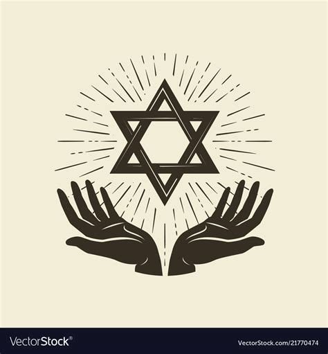 Star Of David Symbol Israel Or Judaism Emblem Vector Image