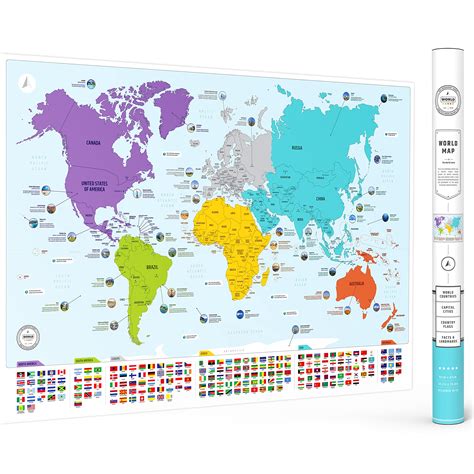 Buy Colorful World With S And Capitals 50 Interesting Facts Xl Wall