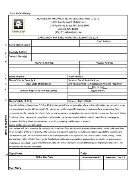 Form Residence Homestead Exemption Application Fill Out And Sign
