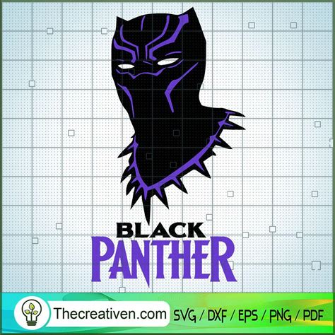 Black Panther Head Svg Black Panther Svg Avengers Svg Marvel Svg