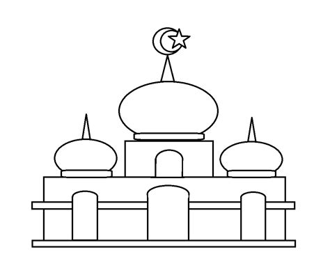Gambar Mewarnai Masjid Untuk Anak