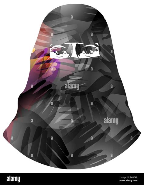 Abbildung Ein Muslimisches Mädchen Mit Hijab Mit Viele Hände Für Ihr Stockfotografie Alamy