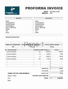 Proforma Invoice Template Free Download And Software