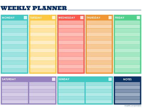 Weekly Planner Template Download Printable PDF | Templateroller