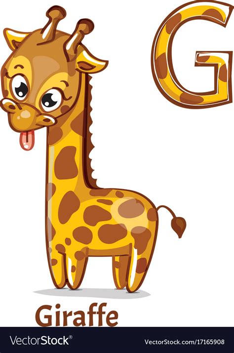 Alphabet Letter G Giraffe Royalty Free Vector Image