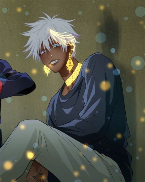 Desi Gojo White Hair In 2022 Black Anime Characters Black Characters Handsome Anime Guys