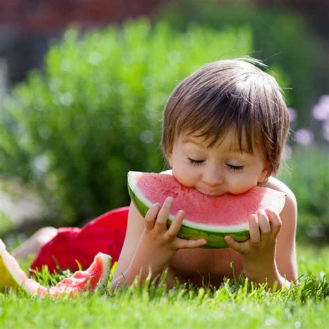 吃西瓜的孩子图片 两个小男孩在花园里吃西瓜素材 高清图片 摄影照片 寻图免费打包下载